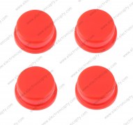 Kit 4 gorras para botones de tipo redondo rojas